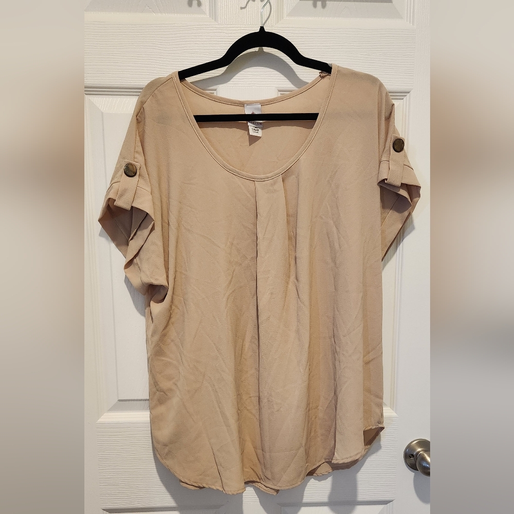 Libian Tan Short Sleeve Top